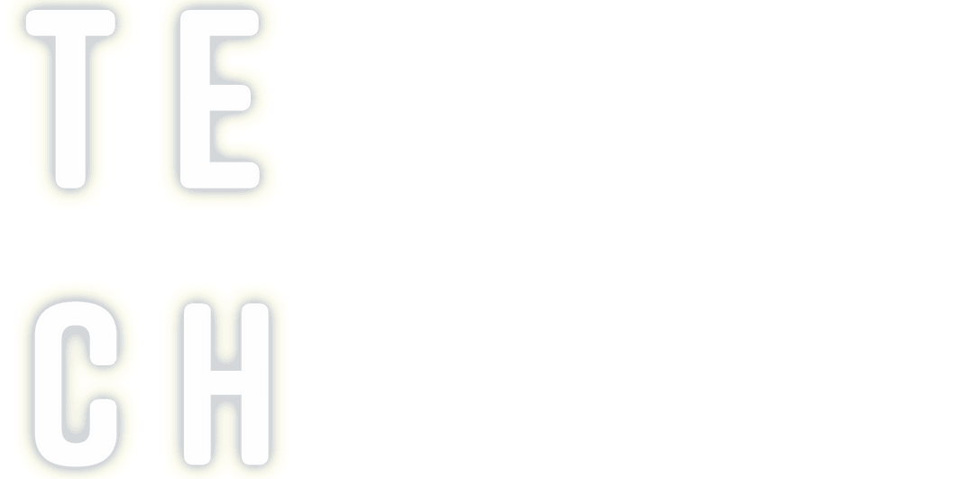 Transparent Letters 'TECH' with Glow Effect for Digital Communication