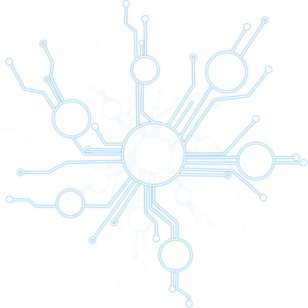 Transparent Digital Circuitry Network Design with Blue Circles
