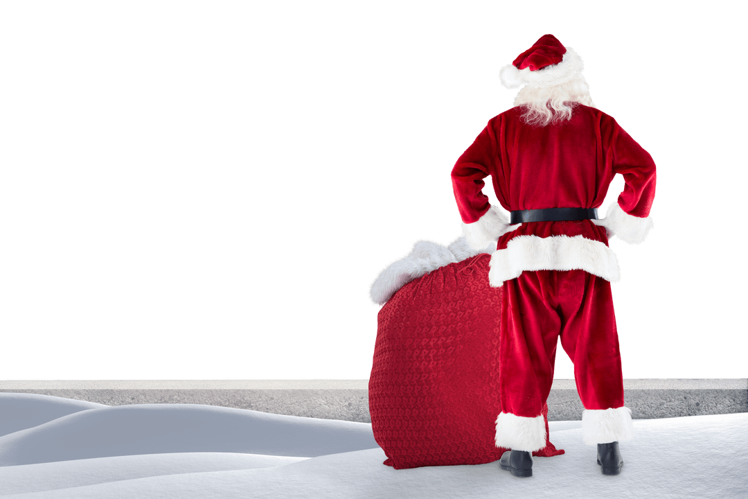 Santa Claus with Red Sack Isolated on Transparent Background - Download Free Stock Images Pikwizard.com