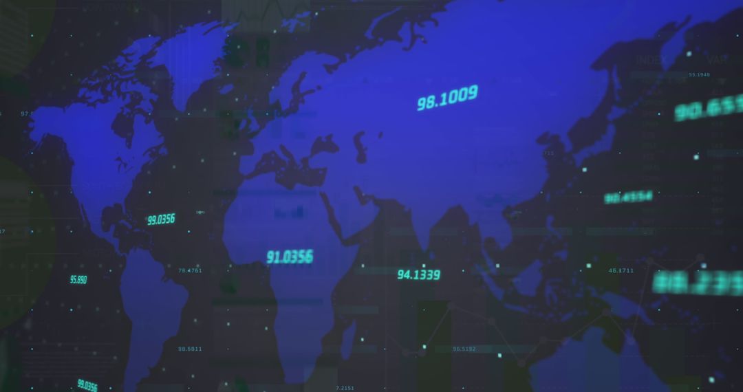 Global Data Analytics Digital Business Interface World Map