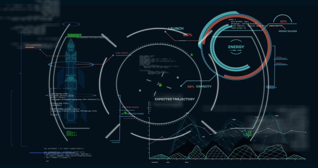 Futuristic Data Interface with Informative Digital Diagrams