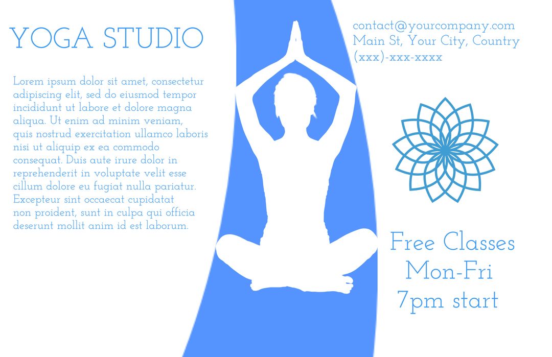 Serene Yoga Studio Flyer for Fitness Retreat Promotions - Download Free Stock Templates Pikwizard.com