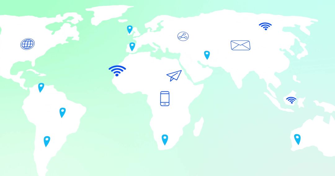 Global Connection Through Modern Communication Icons