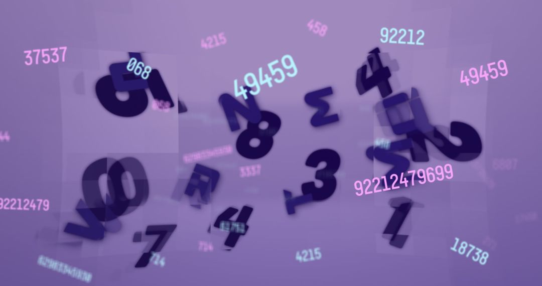 Dynamic Changing Numbers on Purple Background for Education Model