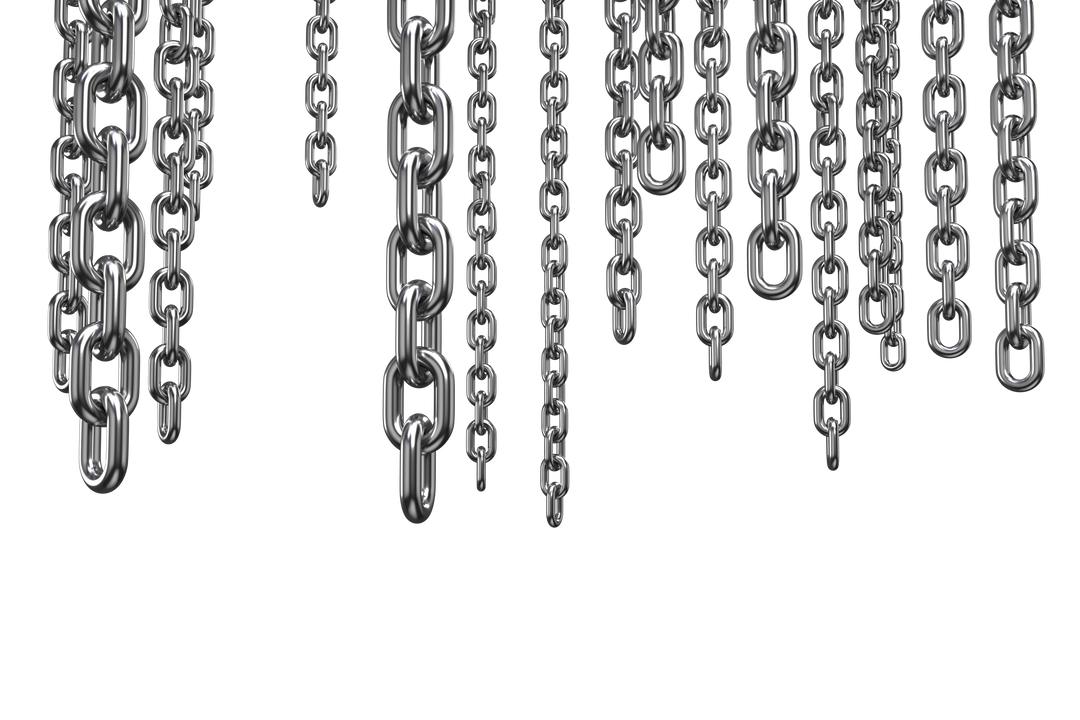 Close-up of Hanging Silver Metal Chains On Transparent Background - Download Free Stock Images Pikwizard.com