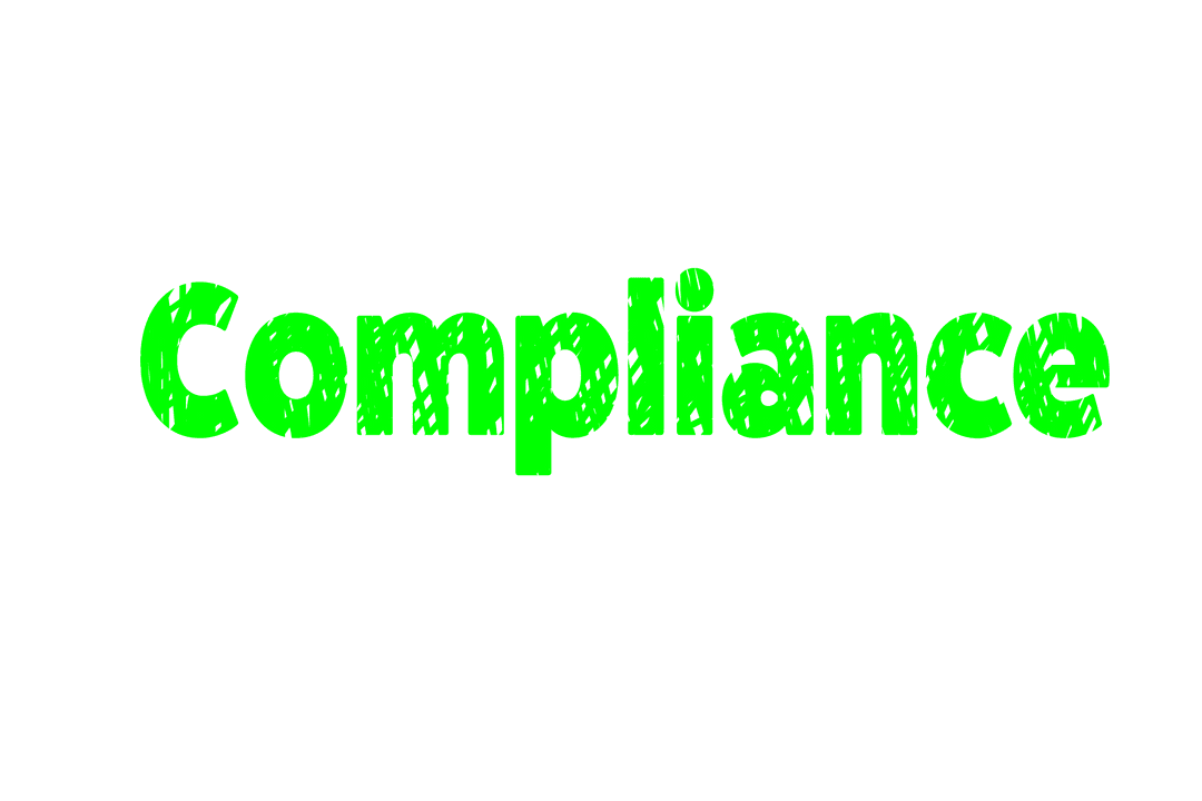 Bright Green Compliance Text on Transparent Background