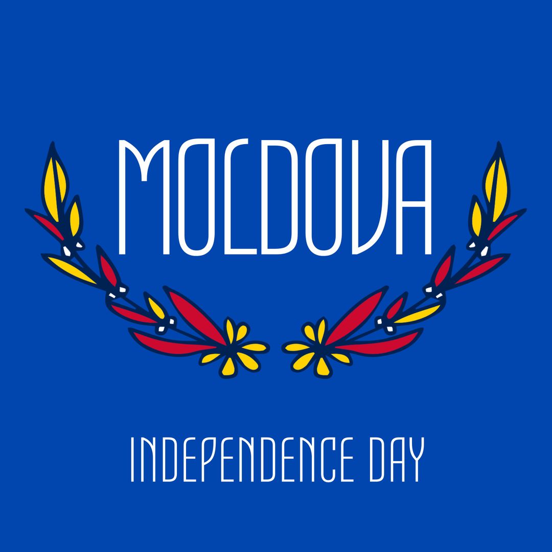 Moldova Independence Day Celebration Design with Fleur-de-lis Elements