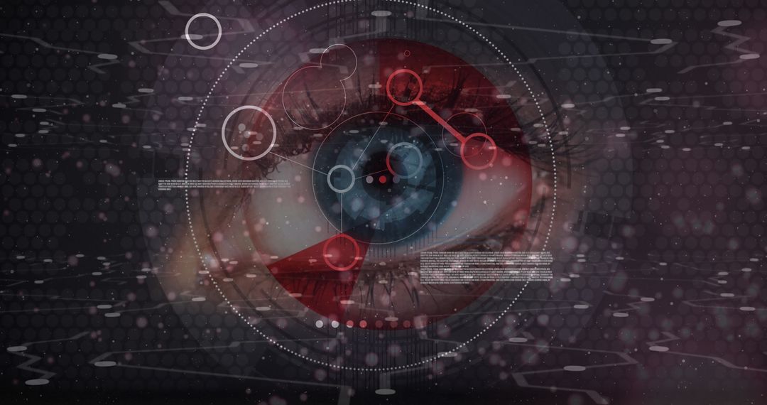 Futuristic Eye with Digital Interface and Data Connections