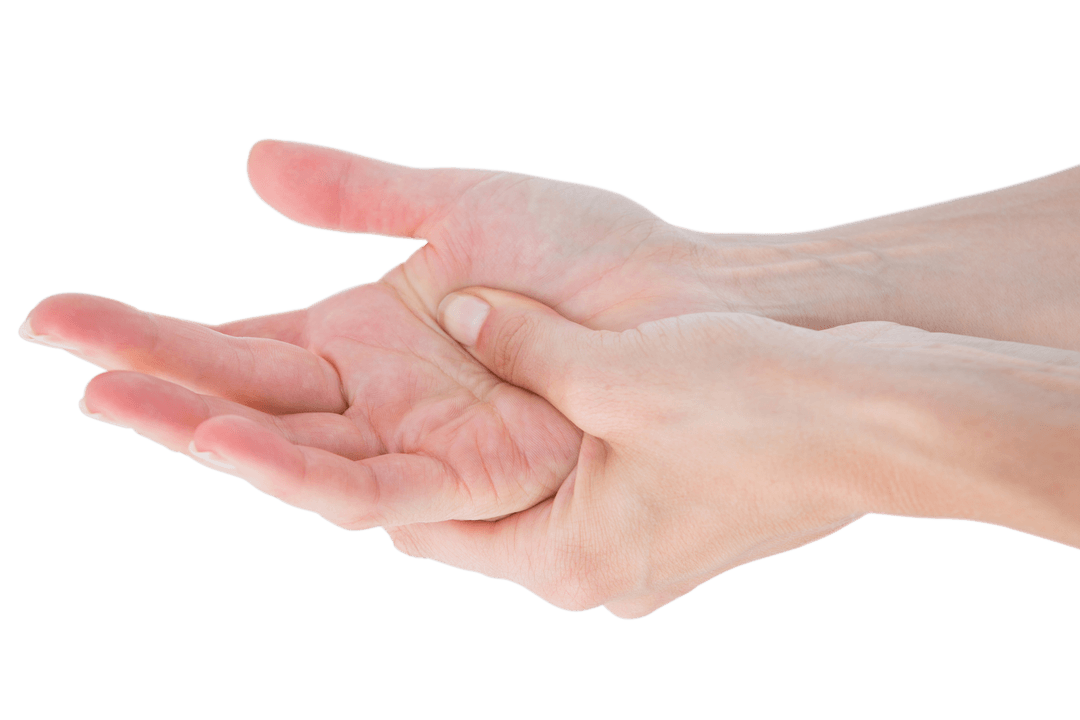 Transparent Hands Displaying Discomfort from Painful Tenderness