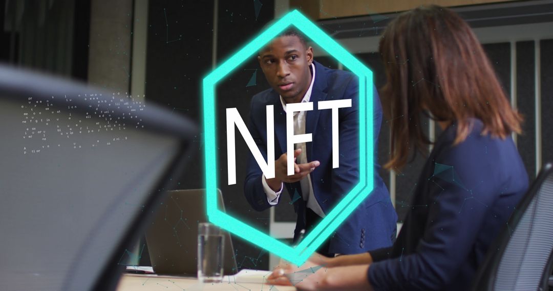 Diverse Business Team in Modern Office Discussing NFT Technology