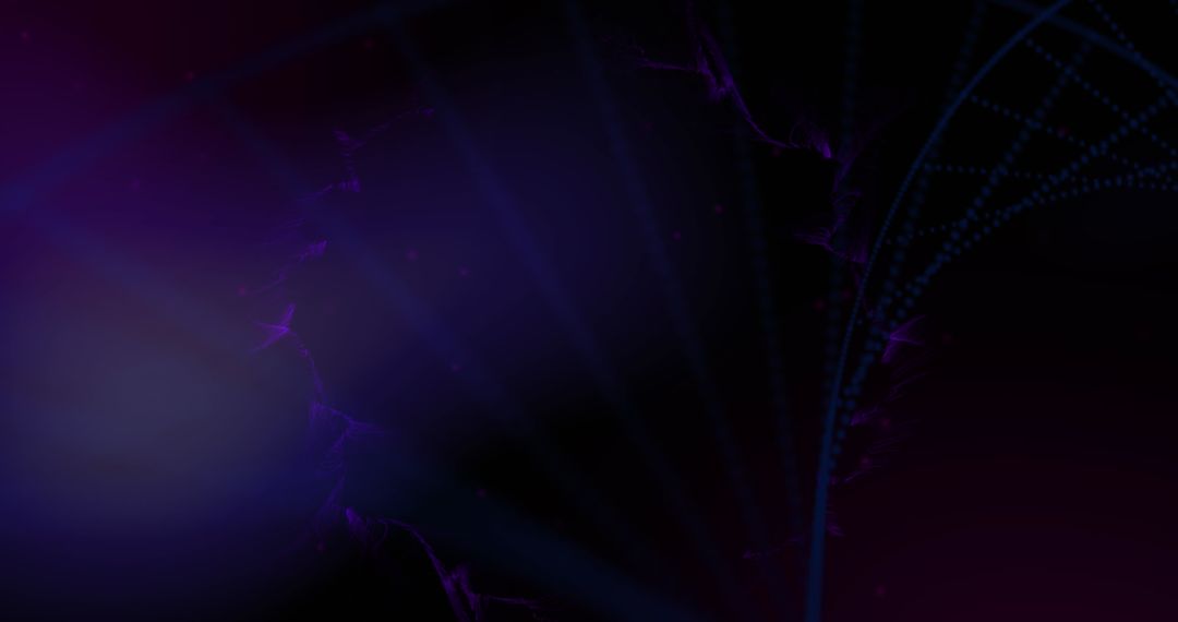 Radiating Fractal Arc with Violet Glow in Abstract Digital Space