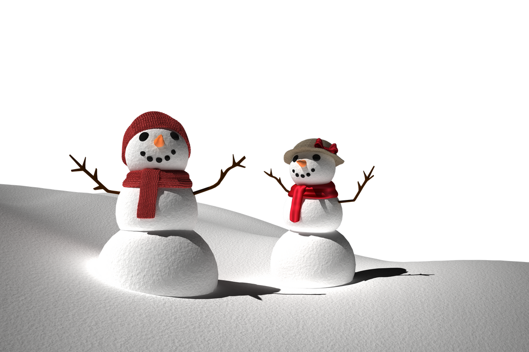 Happy Snowmen on Transparent Background Isolated for Christmas Celebration - Download Free Stock Images Pikwizard.com