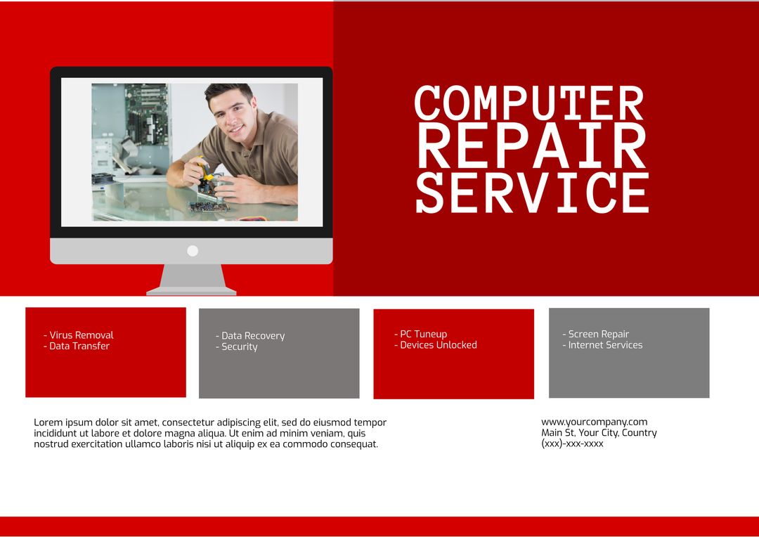 Professional Computer Repair Services Advertisement Design - Download Free Stock Images Pikwizard.com