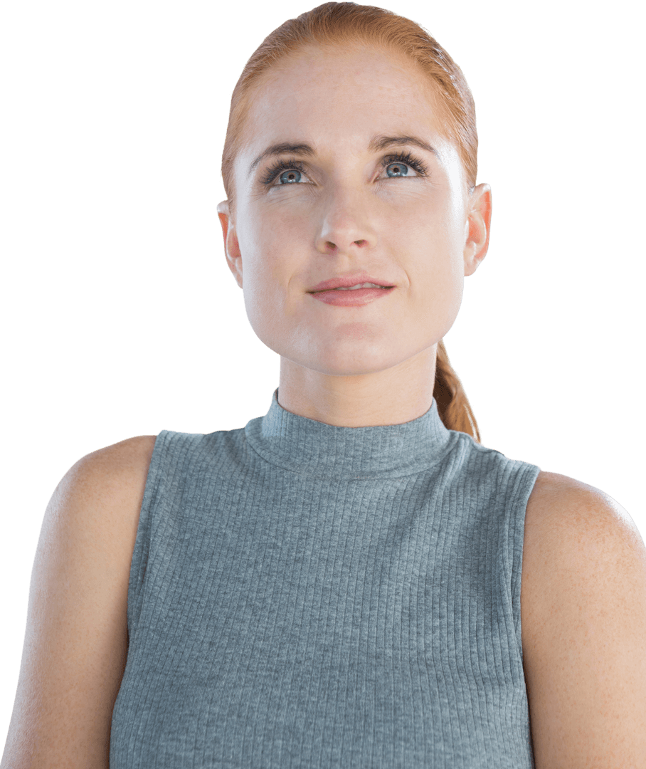 Transparent Confident Businesswoman Contemplating Future Goals