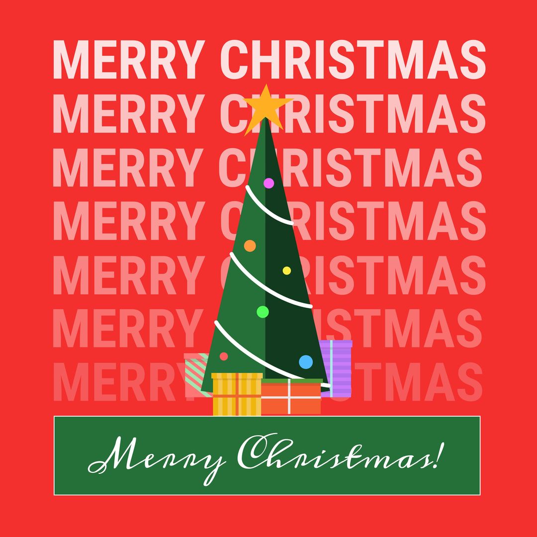 Composition of merry christmas text over christmas tree - Download Free Stock Templates Pikwizard.com