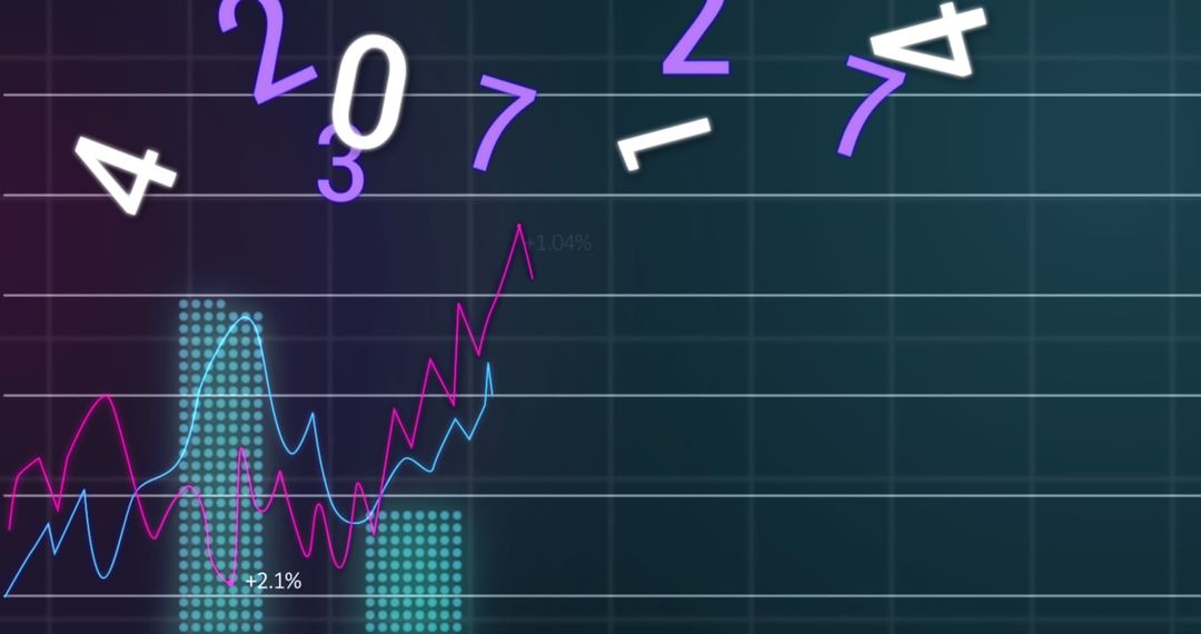 Digital Finance and Data Visualization Concept with Growing Chart