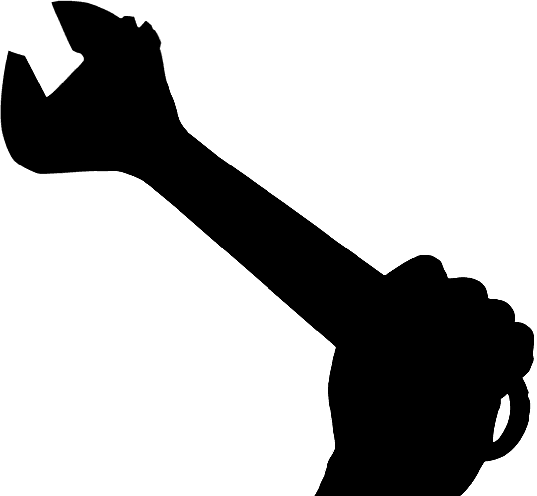 Hand Gripping Wrench on Transparent Background