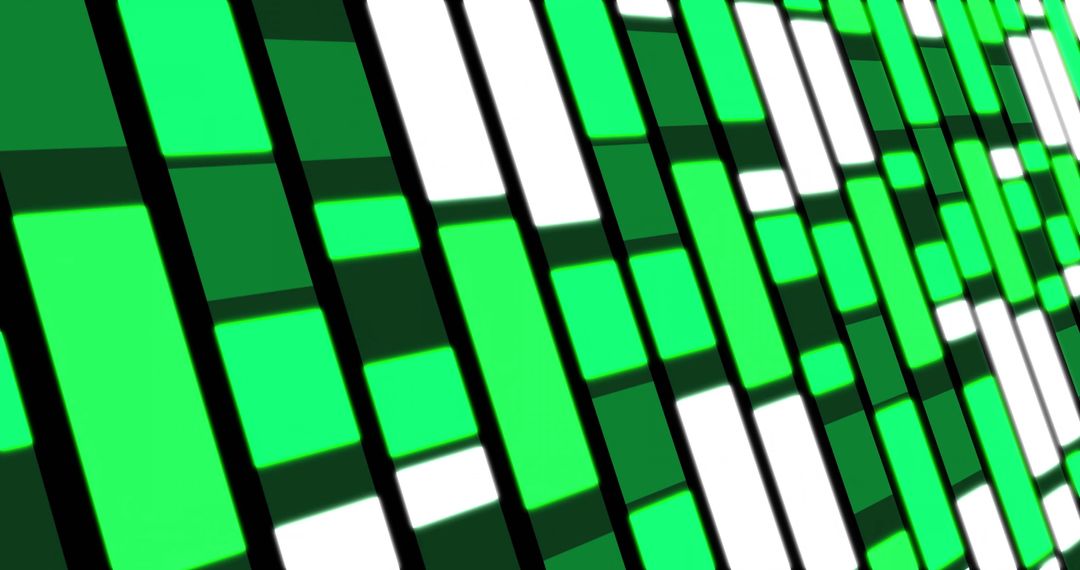 Glowing Green and White Abstract Light Patterns on Black Background