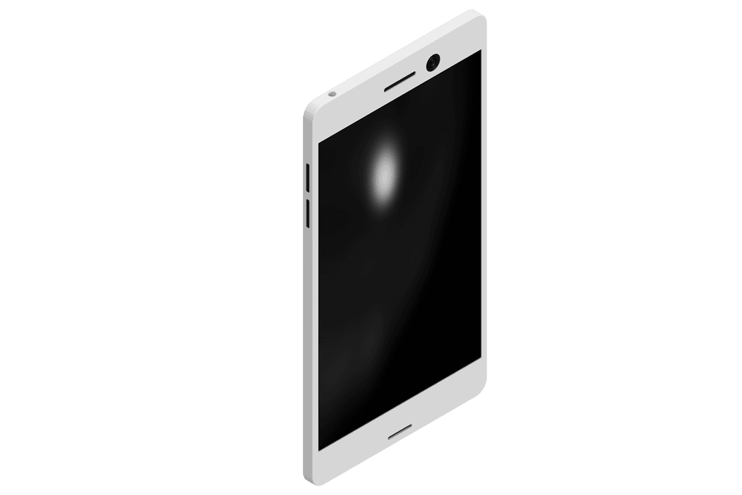 Modern Smartphone High Angle with Transparent Background Isolated