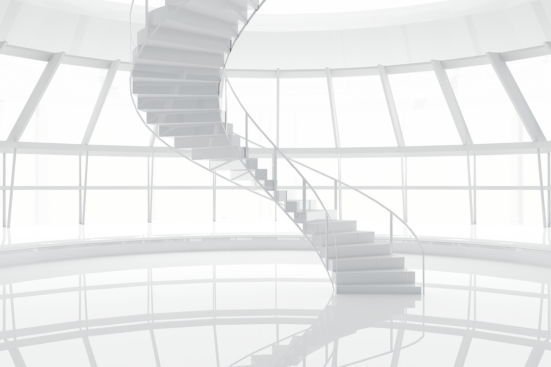 Modern Transparent Spiral Staircase in Minimalist White Interior - Download Free Stock Images Pikwizard.com