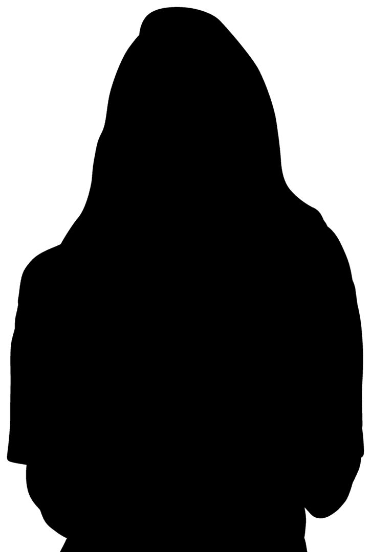 Silhouette of Woman with Crossed Arms on Transparent Background