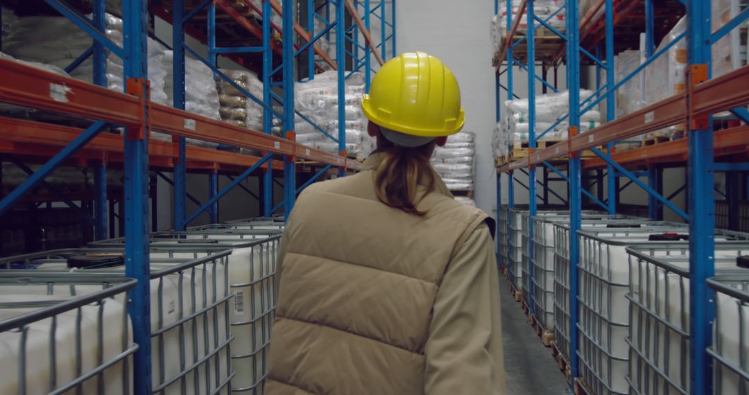 Warehouse Worker Inspecting Inventory in Industrial Storage Facility - Free Images, Stock Photos and Pictures on Pikwizard.com