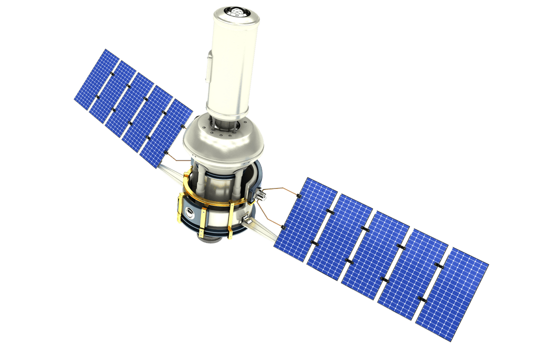 Transparent Space Satellite Digital Illustration on White
