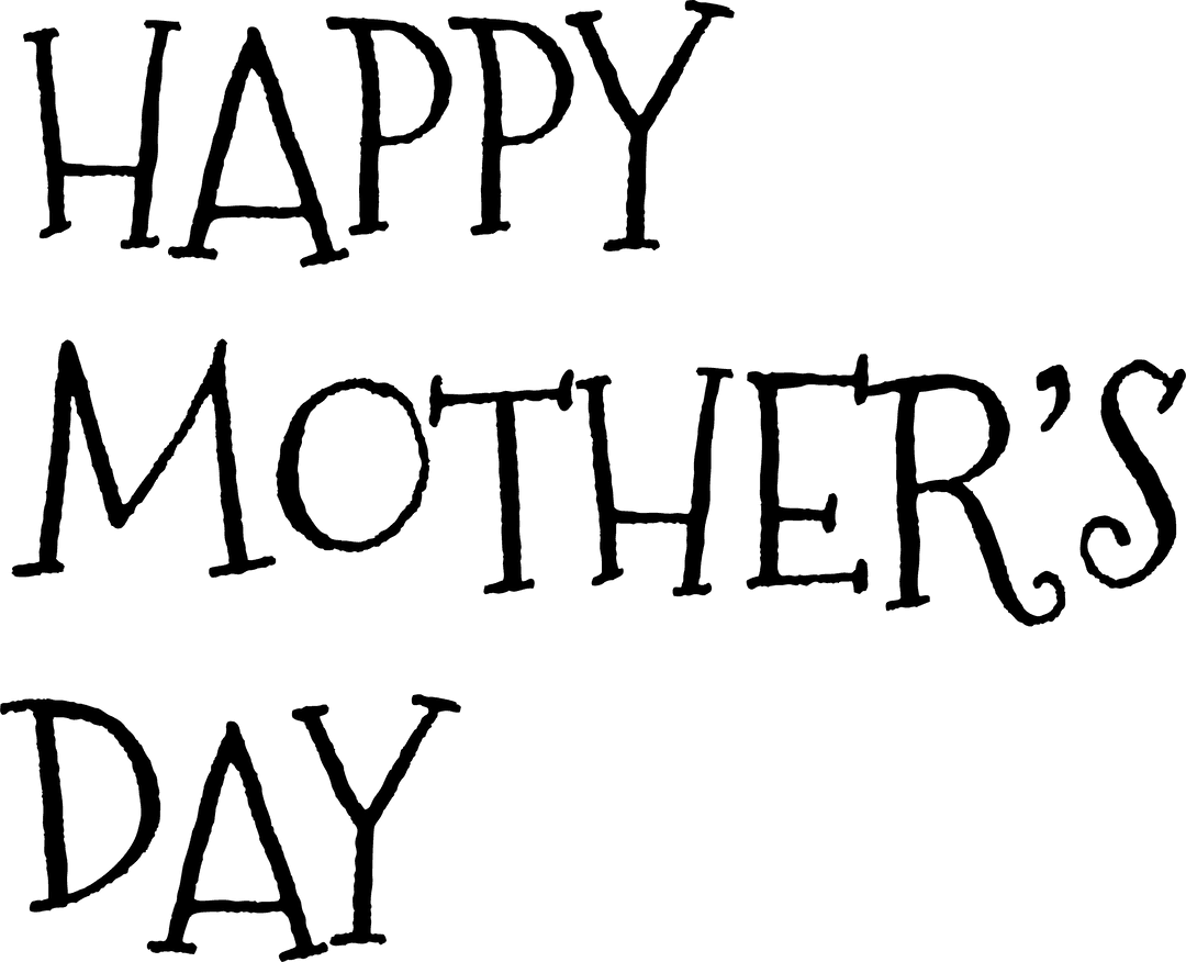 Elegant Mother's Day Text on Transparent Background for Celebrations