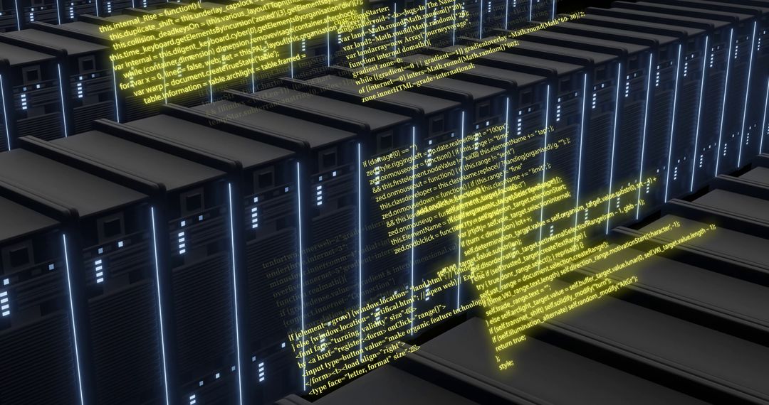 Digital Data Processing Over Server Racks IT Technology