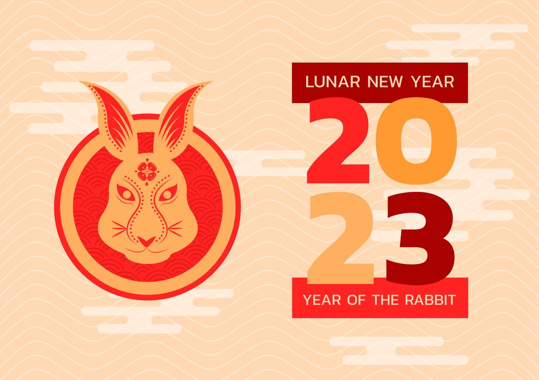 Lunar New Year 2023 Graphic with Year of the Rabbit Theme - Download Free Stock Templates Pikwizard.com