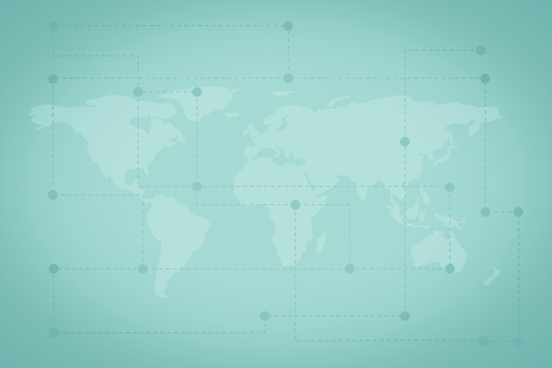 Transparent World Map with Digital Connectivity Points