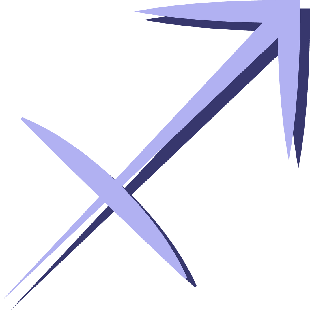 Abstract Lavender Arrow Floating on Transparent Background