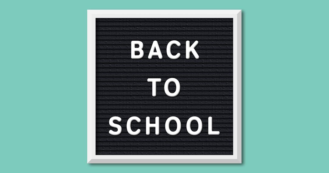 Back to School Message on Letter Board with Turquoise Background - Free Images, Stock Photos and Pictures on Pikwizard.com