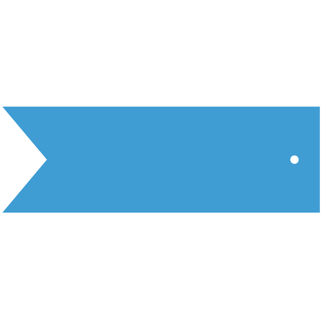 Blue Badge Shape with Copy Space on Transparent Background