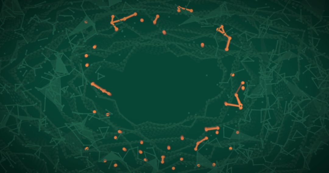 Digital Network with Abstract Connections on Green Background