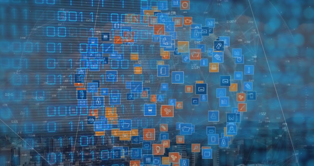 Digital Data Globe with Technology Icons