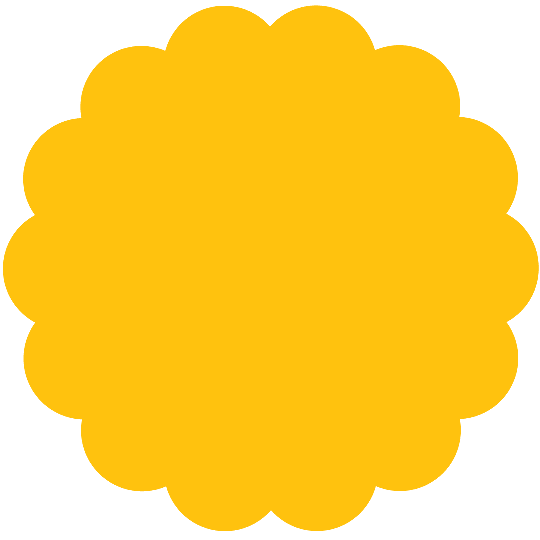 Abstract Scalloped Circle on Transparent Background