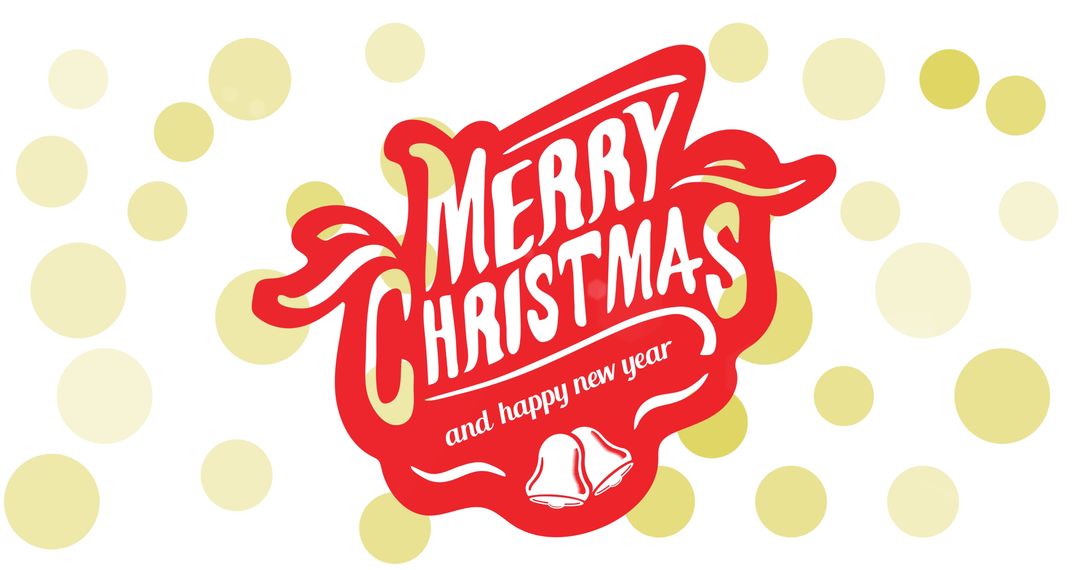 Christmas New Year Greeting Text with Golden Dots on White