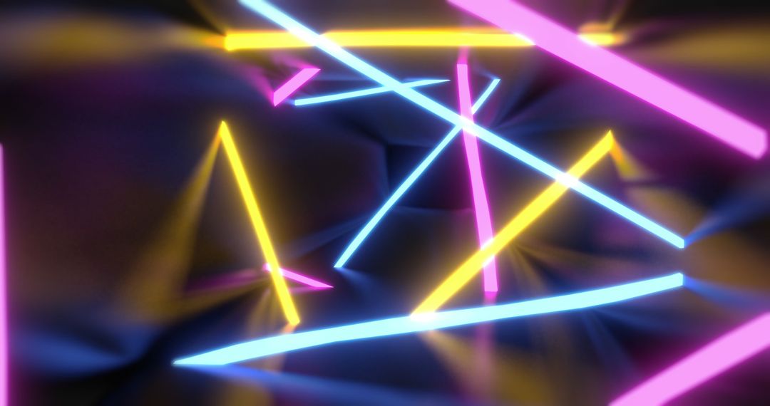 Abstract Neon Geometric Patterns in Dark