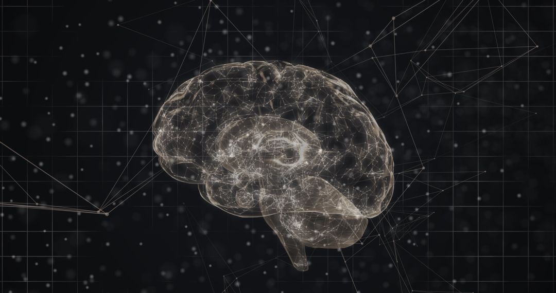 Futuristic Digital Brain and DNA Structure with Network Connections