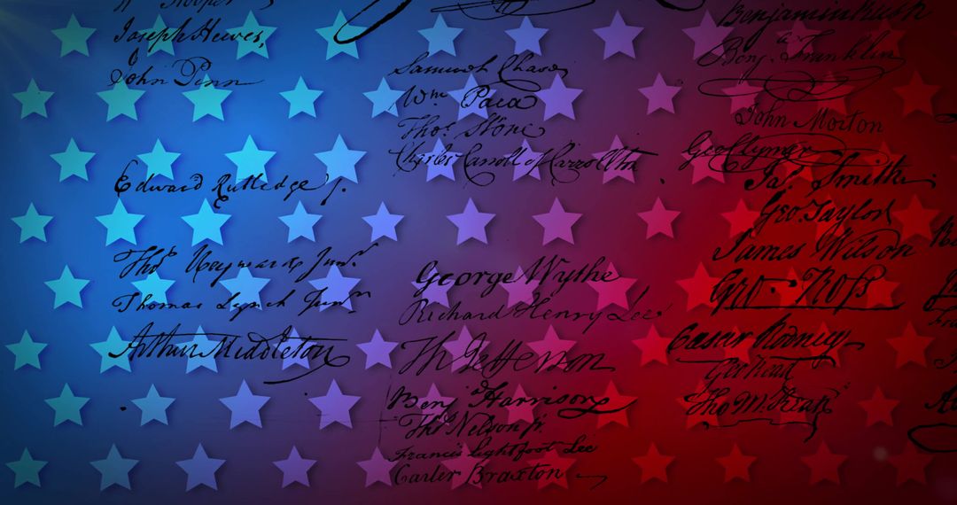Patriotic Stars and Historical Script Background