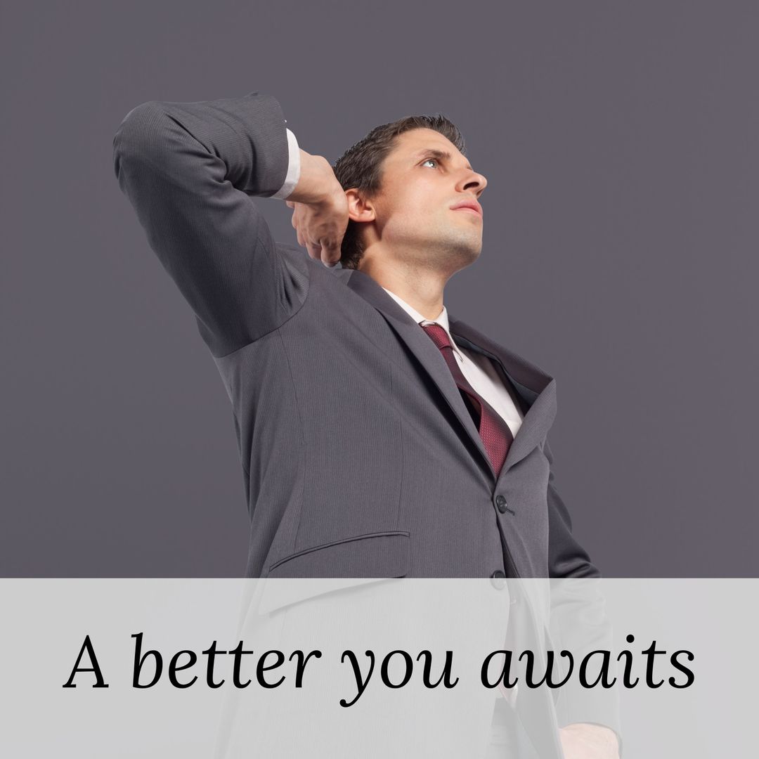 Confident Businessman with Inspirational Message