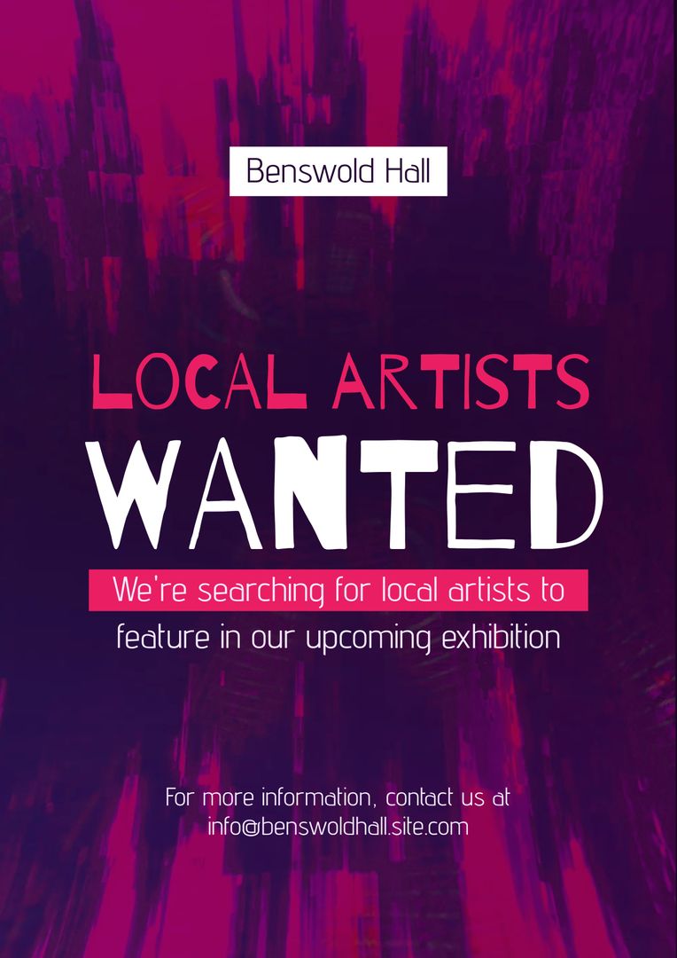 Vibrant Call for Local Artists Poster for Upcoming Exhibition