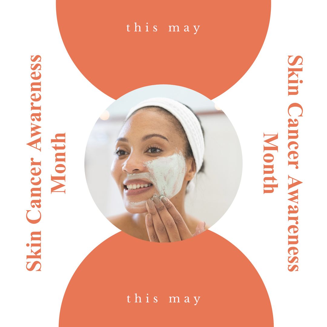 Woman Applying Face Mask Promotes Skin Cancer Awareness Month - Download Free Stock Templates Pikwizard.com