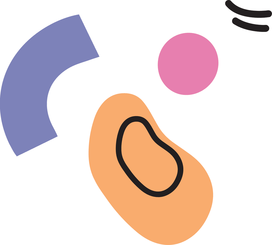 Modern Transparent Abstract Shapes and Lines Illustrative Art