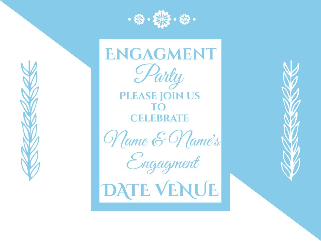 Customizable Engagement Party Invitation with Elegant Botanical Design - Download Free Stock Templates Pikwizard.com