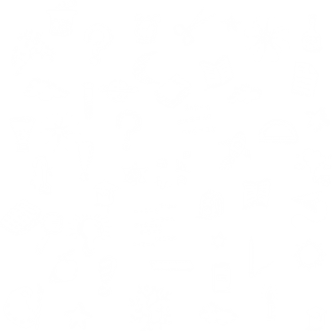 Doodle Sketch with Transparent Educational Symbols on Clear Background