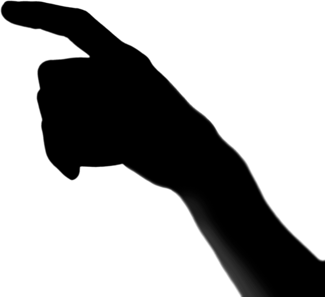 Silhouette Transparent Hand Pointing Outline for Interface Design
