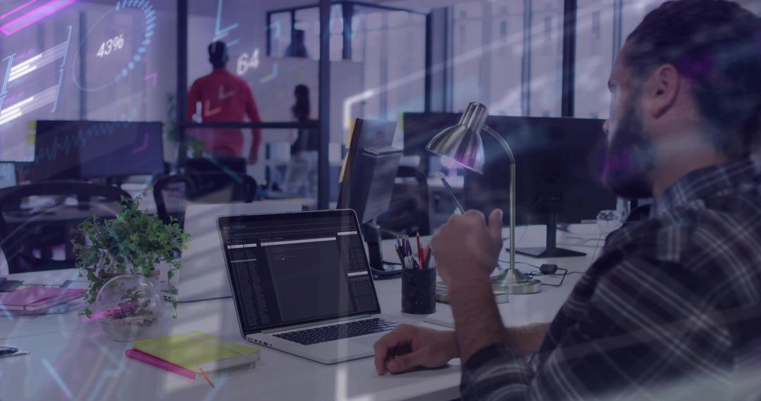 Professionals Collaborating in Modern Open-Plan Office Setting