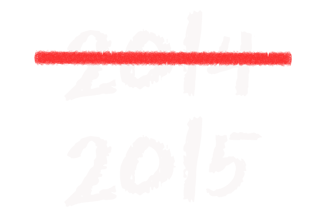 Transition from 2014 to 2015 Text on Transparent Background